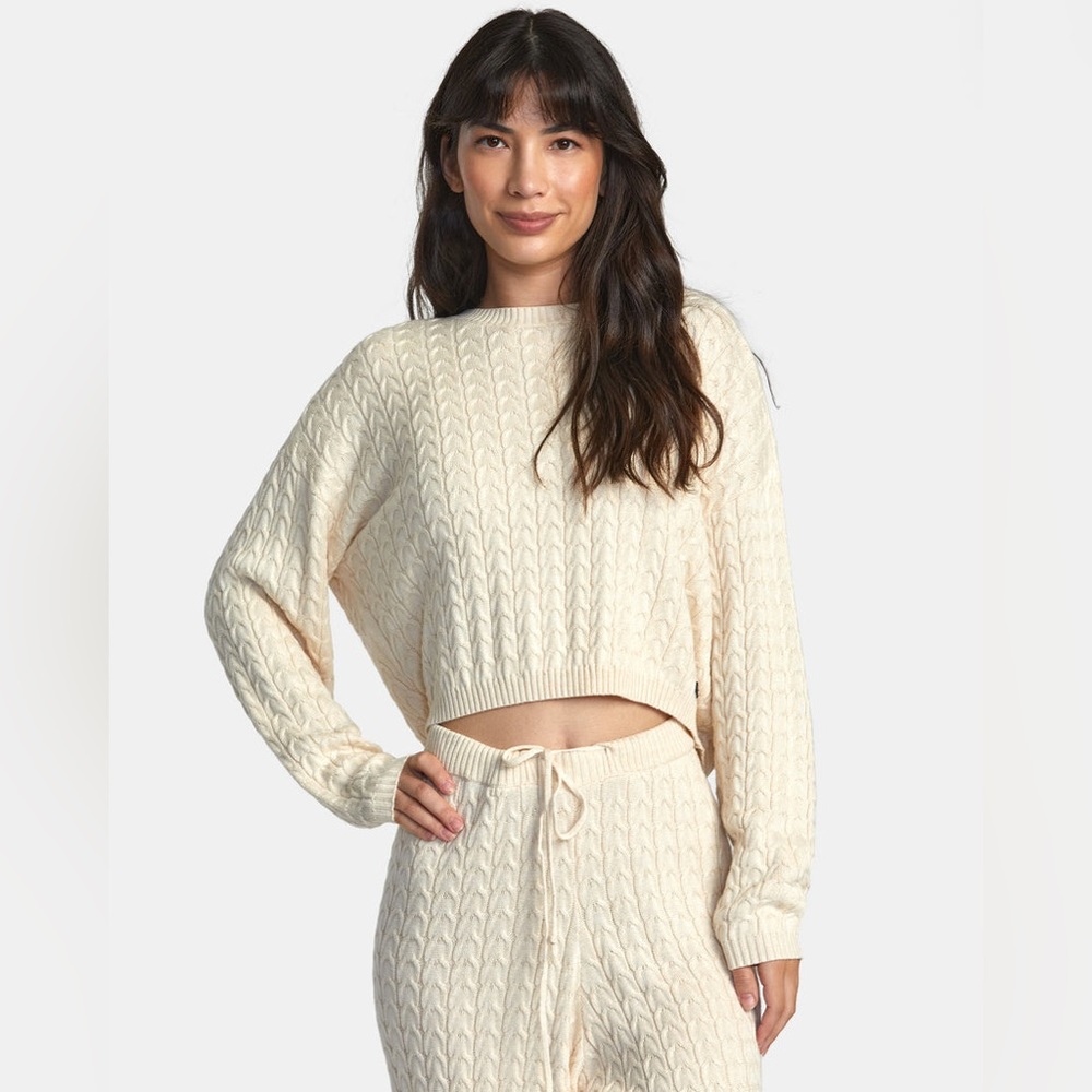 RVCA Soft Cable Cropped Sweater NWOT
